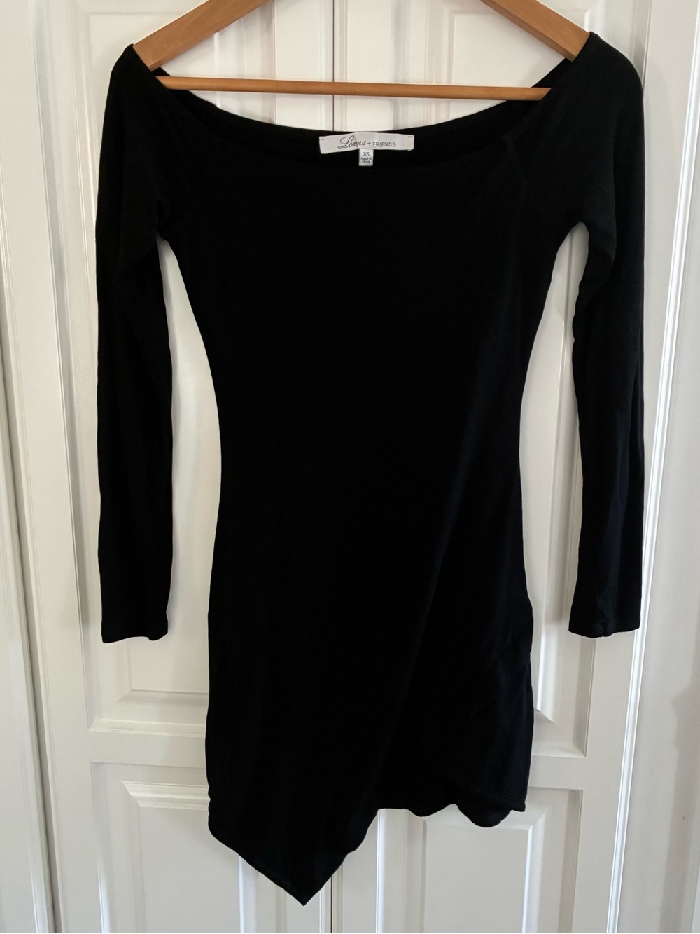 Lovers + Friends Black Soft Stretchy Long Sleeve Mini Dress Size XS